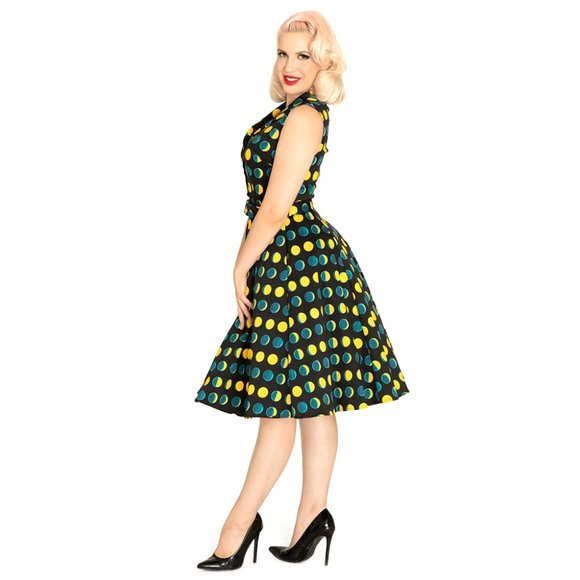 Miss Lulo Juni Golden Moon Phase Swing Dress - Picture 3 of 4